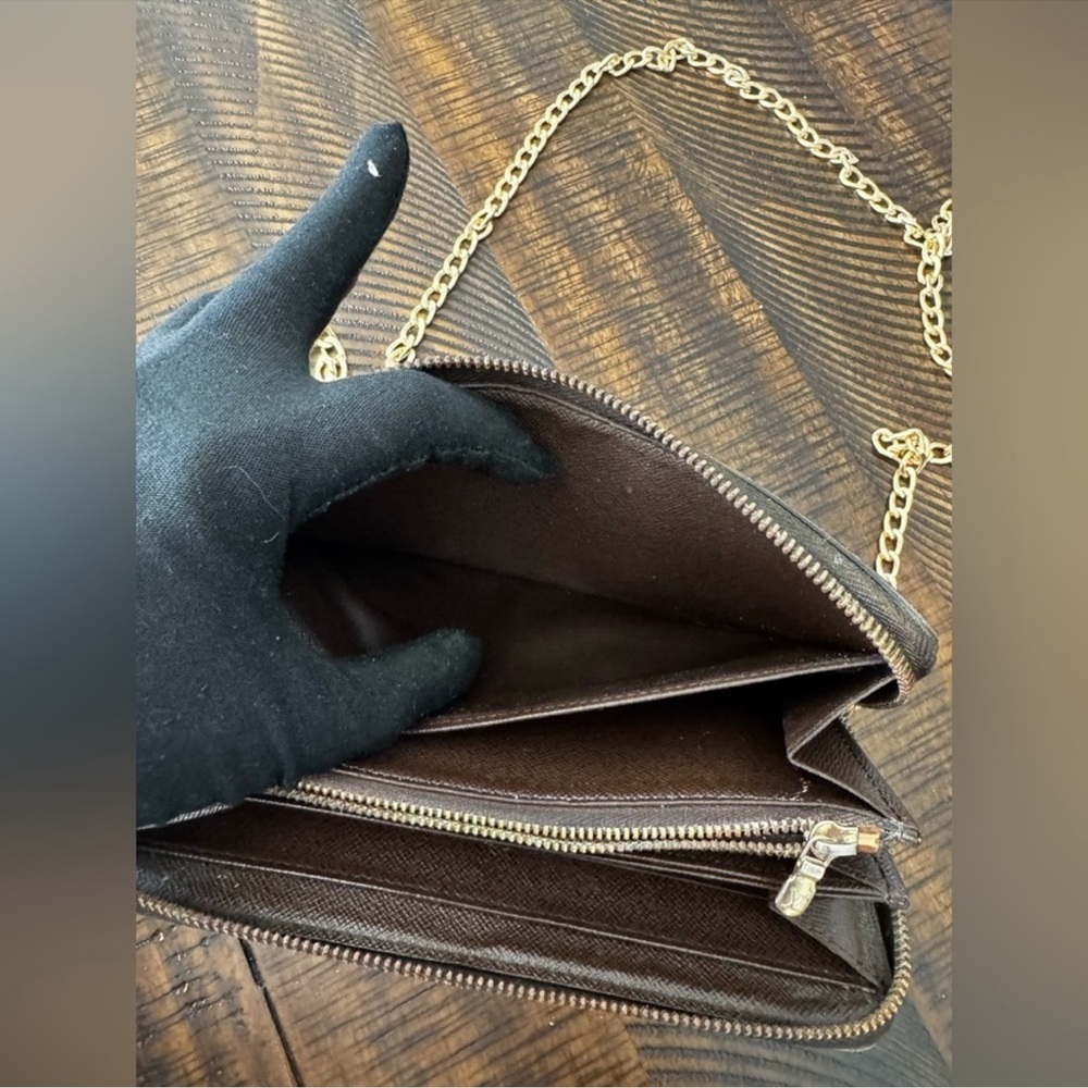 Louis Vuitton DAMIER full zip long wallet brown preloved will fit cell phone - Picture 17 of 17